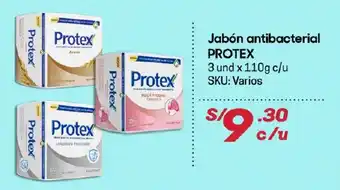 Jabón Antibacterial Protex 3 und x 110g