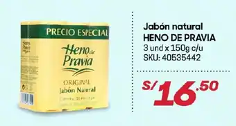 Hiperbodega Precio Uno Jabón Natural Heno de Pravia 3 und x 150g oferta