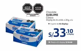 Makro Chocolate Sublime Clásico display de 24 unids x 28g oferta
