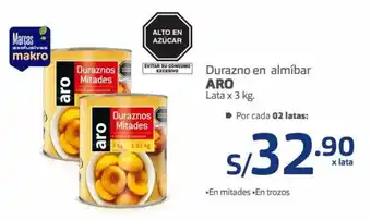 Makro Durazno en Almíbar Aro lata x 3kg oferta