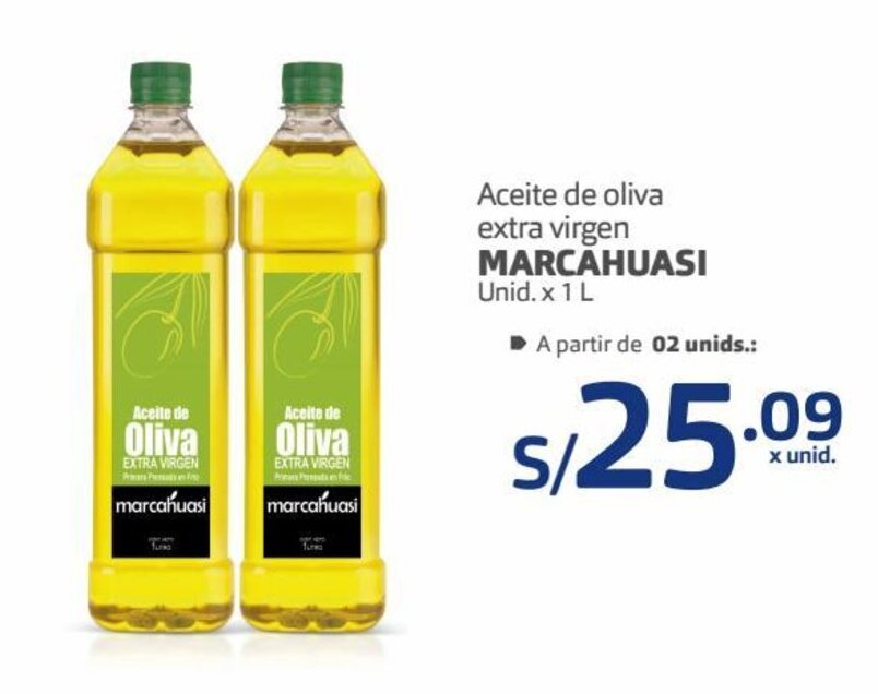 Aceite de Oliva Extra Virgen Marcahuasi unid x 1L oferta en Makro