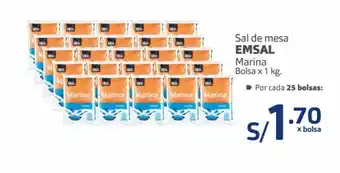 Makro Sal de Mesa Emsal Marina bolsa x 1kg oferta