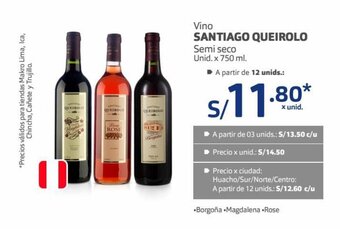 Makro VIno Santiago Queirolo Semi Seco x 750ml oferta