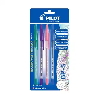 Tottus Boligrafo pilot bps x4 verde violeta rosado azul oferta