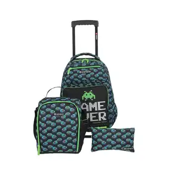 Tottus Set mochila + lonchera + cartuchera new run pack blackarcad oferta