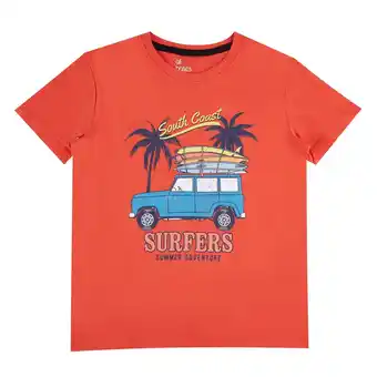 Tottus Polo estampado niño 4 naranja oferta