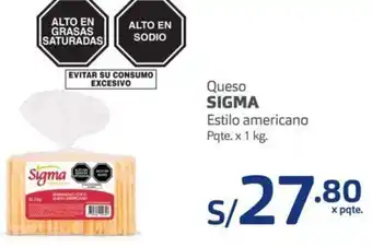 Makro Sigma Queso Estilo Americano 1kg oferta