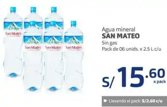 Makro San Mateo Agua Mineral 2,5L c/u oferta