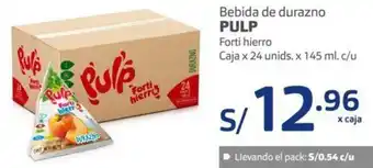 Makro Pulp Bebida de Durazno Forti Hierro 24 Unids x 145ml oferta