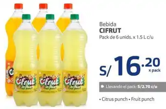 Makro Cifrut Bebida 6 Unids x 1,5L c/u oferta