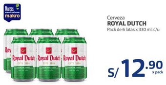 Makro Royal Dutch Cerveza 6 Latas x 330ml c/u oferta