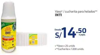 Makro Inti Vaso /Cucharita para Halados oferta