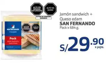 Makro San Fernando Jamón Sandwich + Queso Edam 684g oferta
