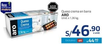 Makro Aro Queso Crema en Barra 1,36kg oferta