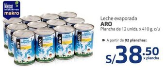 Makro Aro Leche Evaporada 12 Unids x 410g c/u oferta