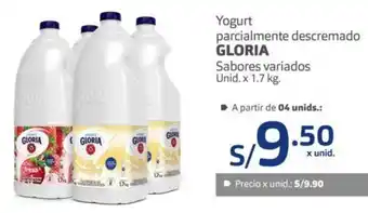Makro Gloria Yogurt Parcialmente Descremado Sabores Variados 1,7kg oferta