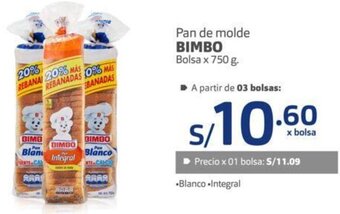 Makro Bimbo Pan de Molde 750g oferta