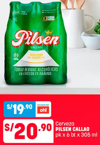 Plaza Vea Pilsen Callao Cerveza 6bt x 305ml oferta