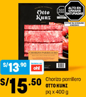 Plaza Vea Otto Kunz Chorizo Parrillero 400g oferta
