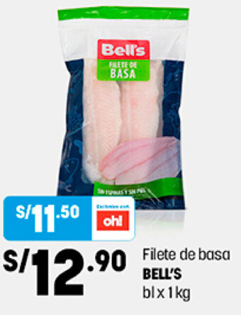 Plaza Vea Bell's Filete de Basa 1kg oferta