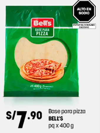 Plaza Vea Bell's Base para Pizza 400g oferta