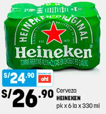 Plaza Vea Heineken Cerveza 6x330ml oferta