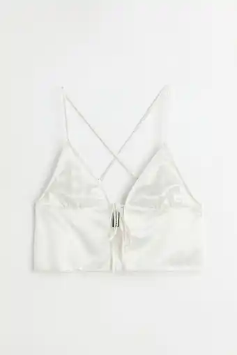 H&M Top de satín con tira para anudar oferta