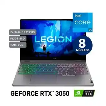Hiraoka Laptop gamer lenovo legion 5i 15.6" intel core i5-12450h 512gb ssd 8gb ram rtx 3050 oferta