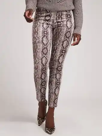 Guess Leggings de ante sintético estampado pitón oferta