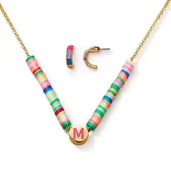 Ésika Estuche collar + aretes colorful letter m oferta