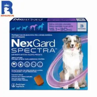 Maestro Antipulgas para perro nexgard spectra 15 a 30 kg x3tabletas oferta