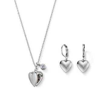 Ésika Estuche collar + aretes love paradise plata oferta