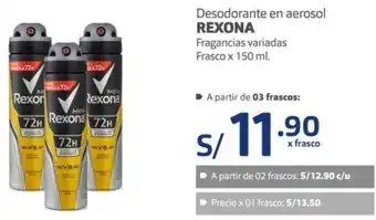 Makro Rexona Desodorante en Aerosol 150ml oferta