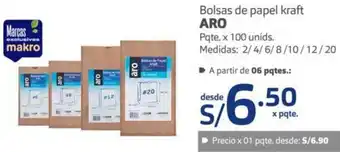 Makro Aro Bolsas de Papel Kraft 100 Unids oferta
