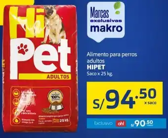 Makro Hipet Alimento para Perros Adultos 25kg oferta
