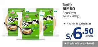 Makro Bimbo Tortilla CeroCero 280g oferta