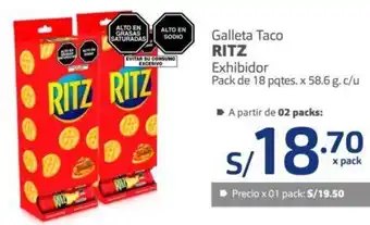 Makro Ritz Galleta Taco Exhibidor 18 pqtes x 58,6g oferta