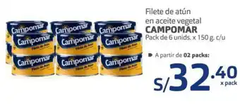 Makro Campomar Filete de Atún en Aceite Vegetal 6 Unids x 150g oferta