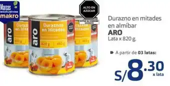 Makro Aro Durazno en Mitades en Almíbar 820g oferta