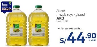 Makro Aro Aceite Mezcla Soya-Girasol 5L oferta