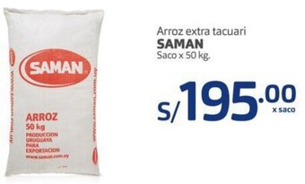 Makro Saman Arroz Extra Tacuari 50kg oferta