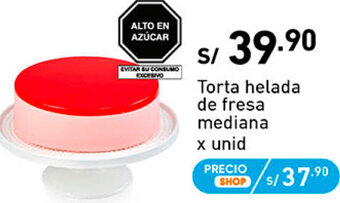 Plaza Vea Torta Helada de Fresa Mediana oferta