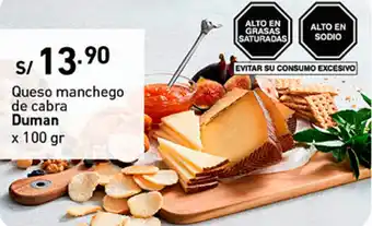 Plaza Vea Duman Queso Manchego de Cabra 100g oferta