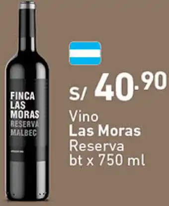 Plaza Vea Vino Las Moras Reserva 750ml oferta