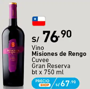Plaza Vea Vino Misiones de Rengo Cuvee Gran Reserva 750ml oferta