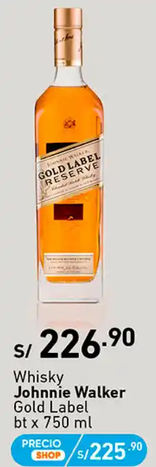 Plaza Vea Johnnie Walker Whisky Gold Label 750ml oferta