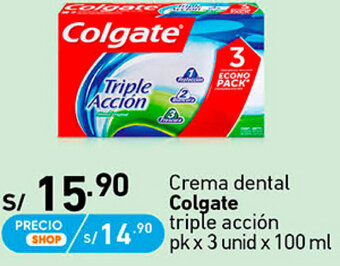 Plaza Vea Colgate Crema Dental Triple Acción 3 Unids x 100ml oferta
