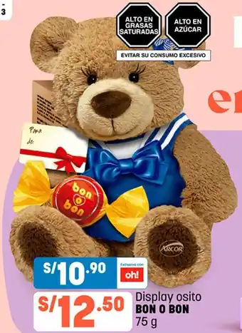 Plaza Vea Bon o Bon Display Osito 75g oferta