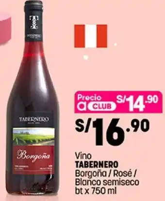 Plaza Vea Vino Tabernero 750ml oferta