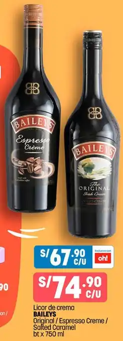 Plaza Vea Balley's Licor de Crema 750ml oferta
